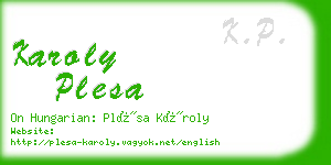 karoly plesa business card